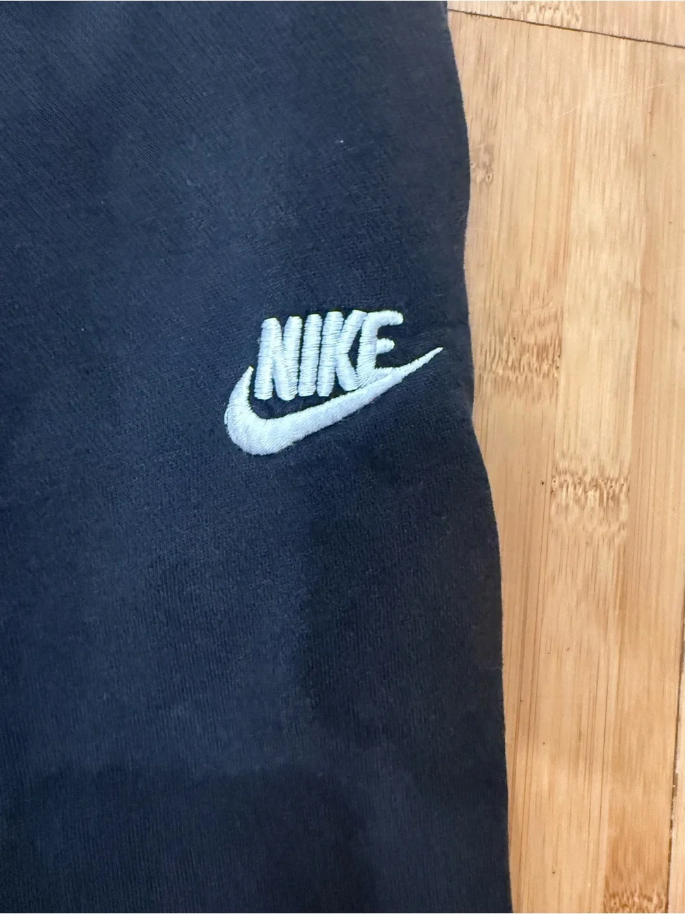 Nike Kids Black Sweatpants with White Logo and Graphic Icons,size small